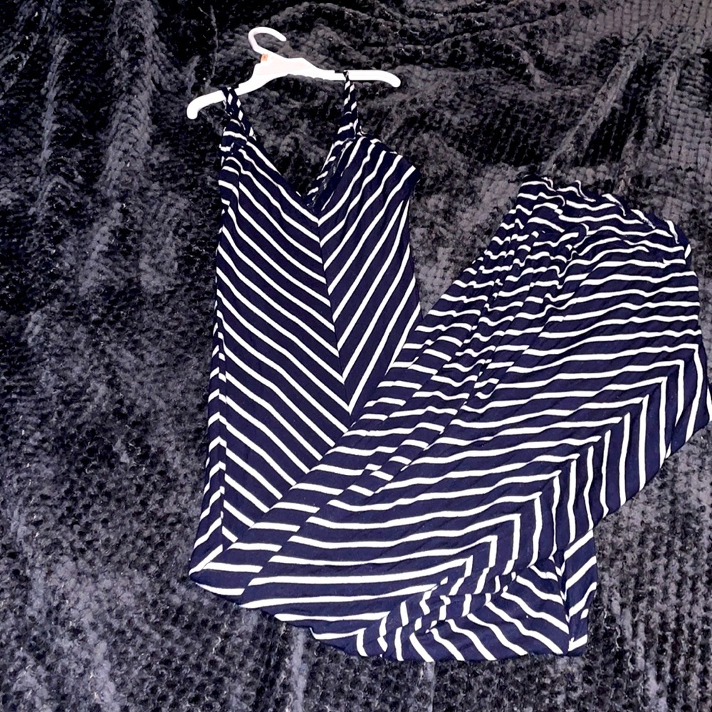 Black and White Stripes Maxi Dress